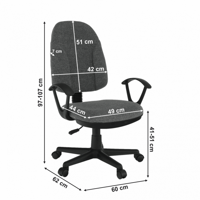 DEVRI kancelrska stolika siv
